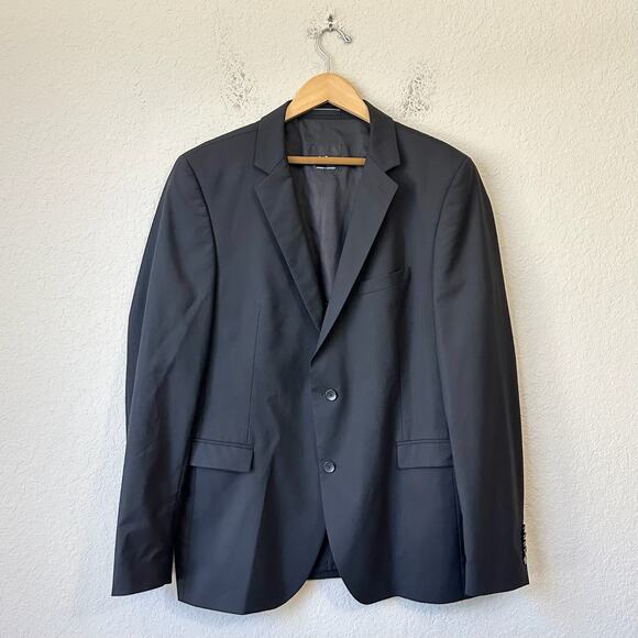 STRELLSON L-Rick Blazer Jacket Black Wool Stretch Business Preppy - Picture 1 of 14